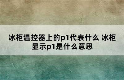 冰柜温控器上的p1代表什么 冰柜显示p1是什么意思